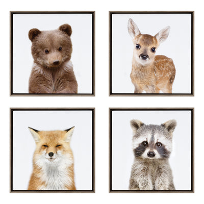 Sylvie Woodland Animal Framed Canvas Art Set by Amy Peterson by kateandlaurel - product image 10 for Resin Society