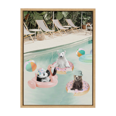 Sylvie Pool Party Framed Canvas by July Art Prints