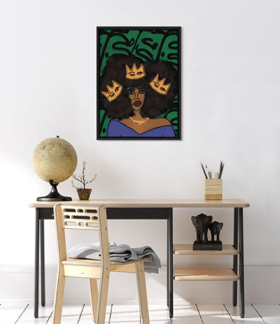 Sylvie Wear Your Crown Framed Canvas by kateandlaurel - product image 12 for Resin Society
