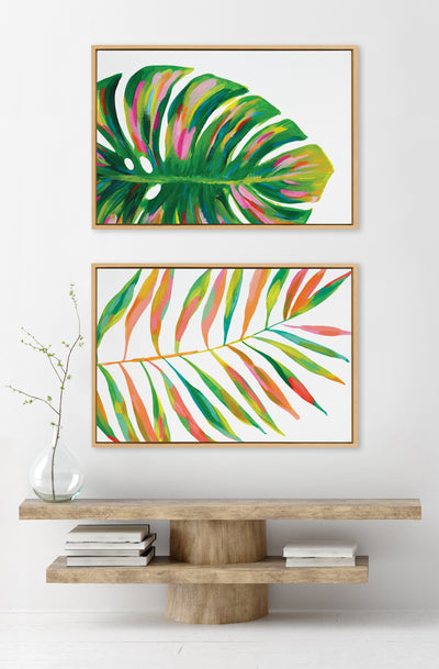 Sylvie EV Monstera and EV Palma No 2 Framed Canvas Art Set by Jessi Raulet of Ettavee
