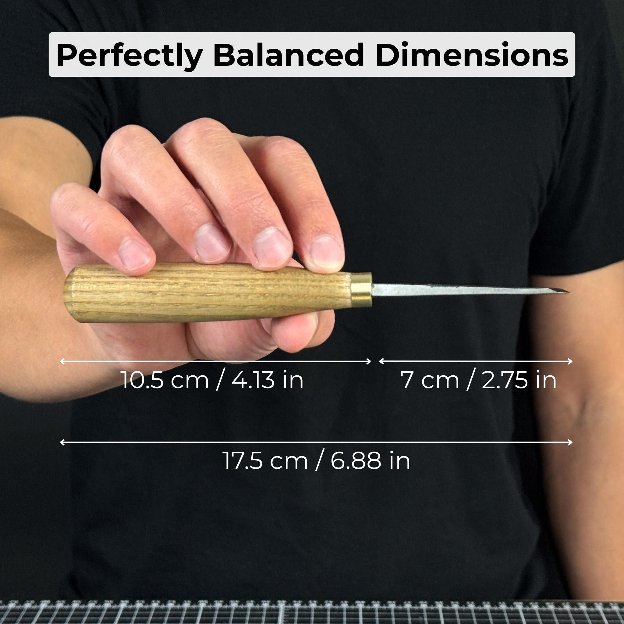 Angled bevel carving chisel with 10 mm blade and wooden handle by Sharky Forged Steel Tools