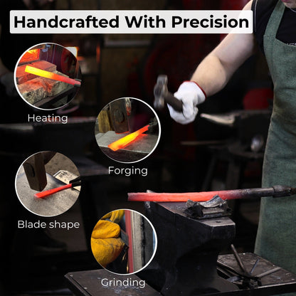 Angled bevel carving chisel with 10 mm blade and wooden handle by Sharky Forged Steel Tools