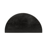 Half-circle wood side table top in dark stained finish with smooth surface and subtle wood grain patterns, shown against a white background.