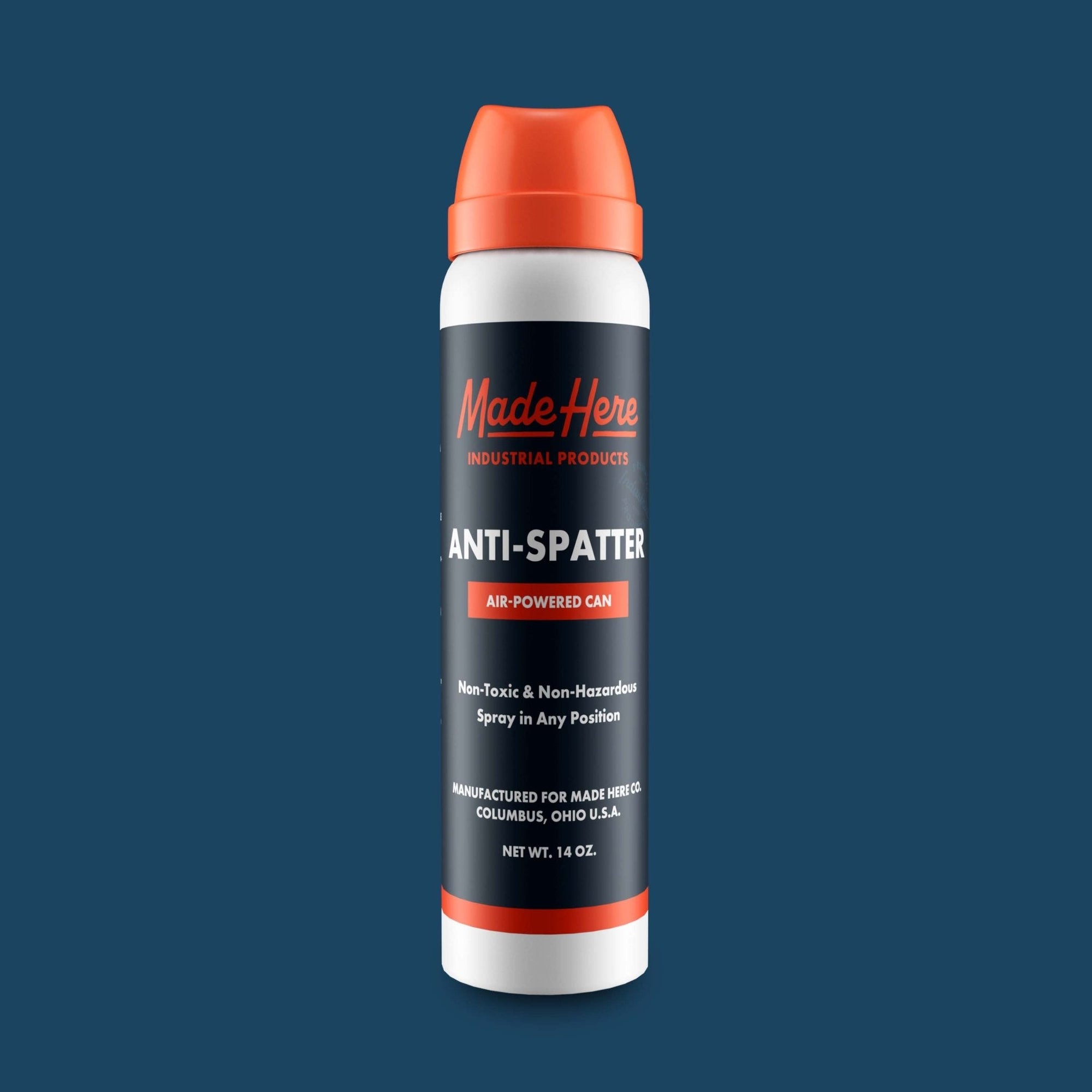 Anti-Spatter 14oz can by Made Here Industrial Products from various angles