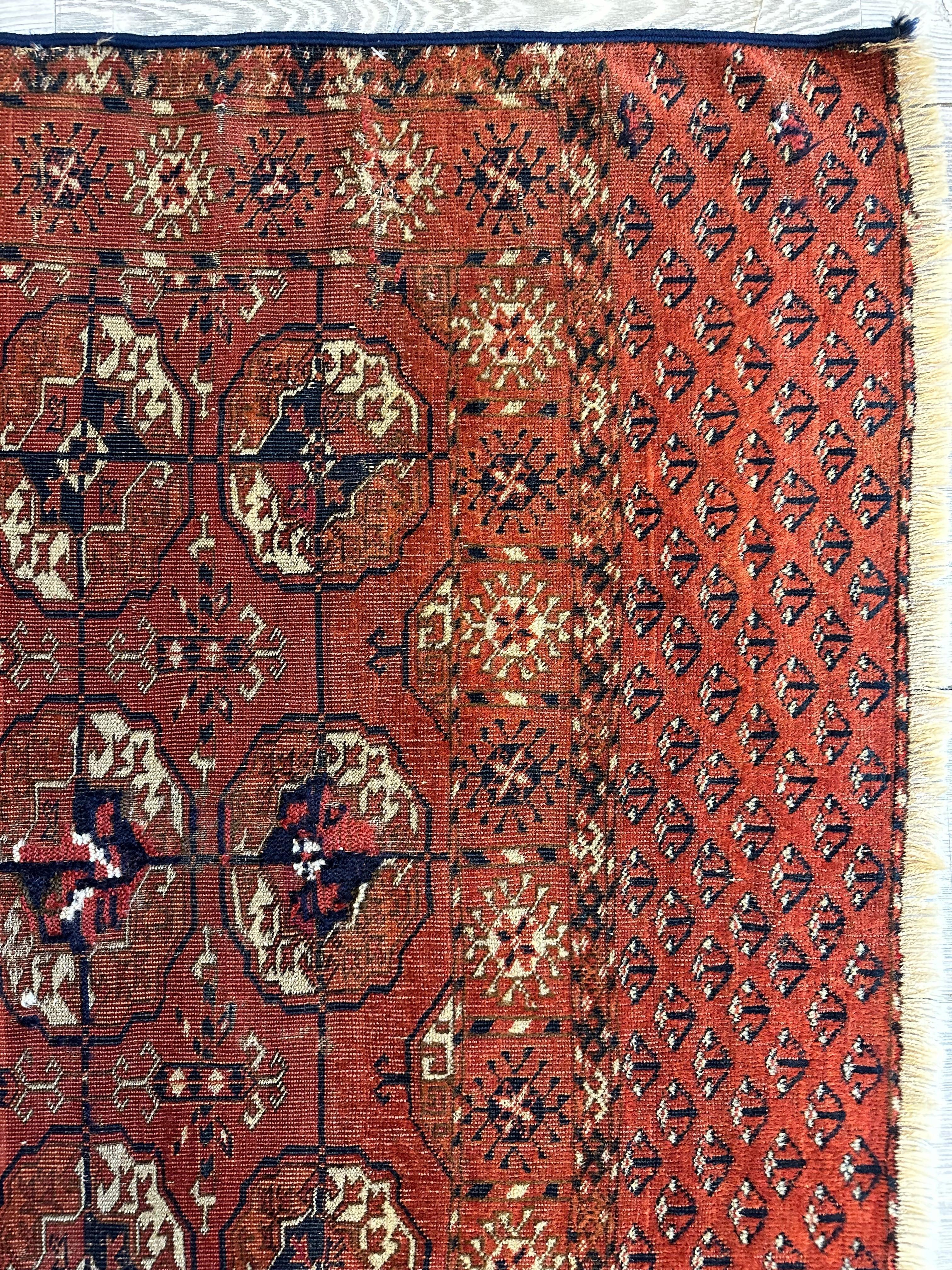 Antique 1880’s Tribal Turkoman Tekke Wedding Rug 3’4” x 4’1” by Rugistan - product image 10 for Resin Society