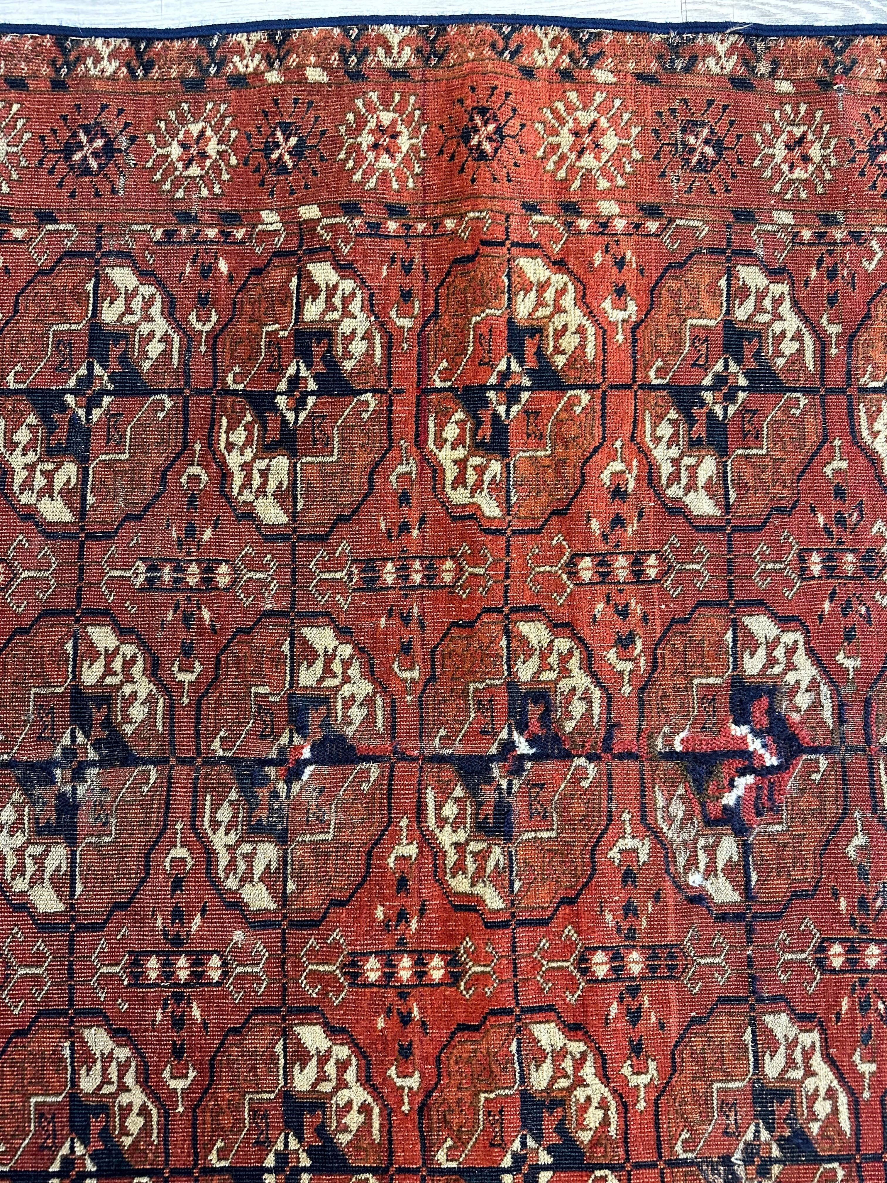 Antique 1880’s Tribal Turkoman Tekke Wedding Rug 3’4” x 4’1” by Rugistan - product image 11 for Resin Society