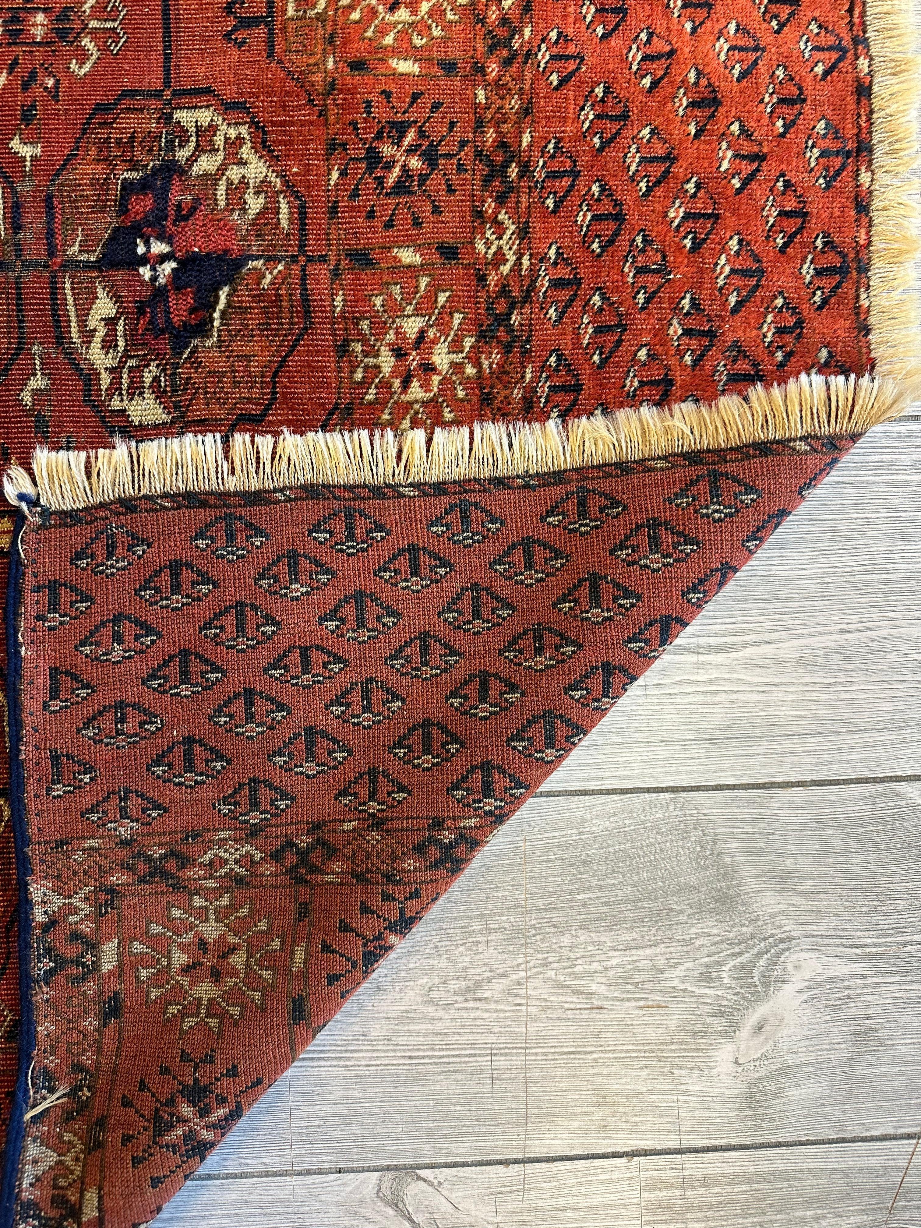 Antique 1880’s Tribal Turkoman Tekke Wedding Rug 3’4” x 4’1” by Rugistan - product image 12 for Resin Society