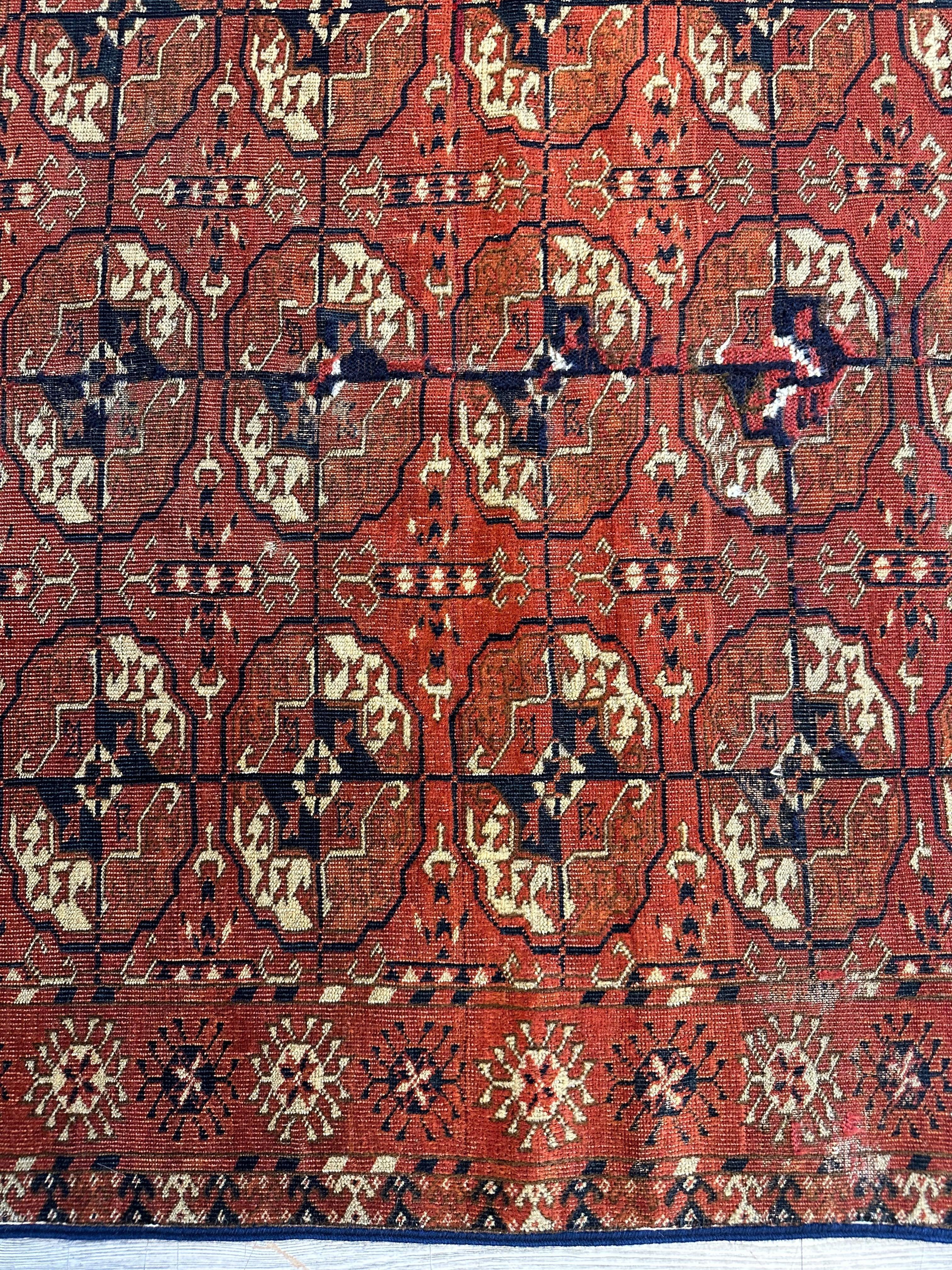 Antique 1880’s Tribal Turkoman Tekke Wedding Rug 3’4” x 4’1” by Rugistan - product image 9 for Resin Society