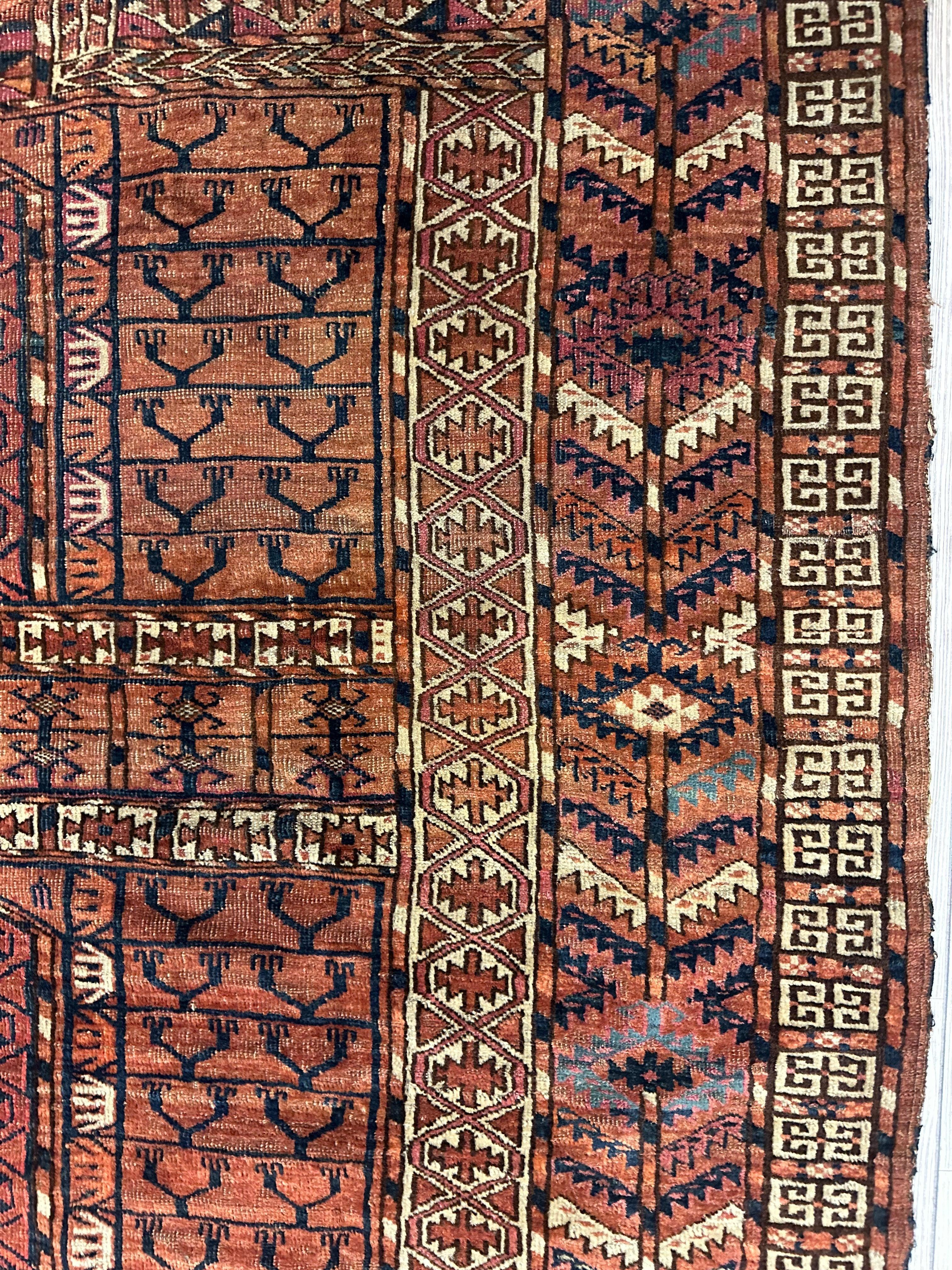 Antique 1880s Turkoman Tekke Ensi Tent Door Covering Rug 4’ x4’8” by Rugistan - product image 5 for Resin Society