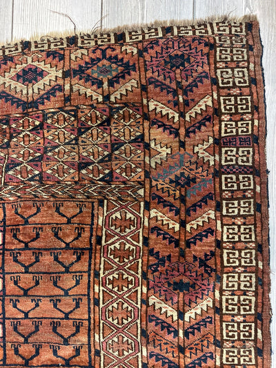 Antique 1880s Turkoman Tekke Ensi Tent Door Covering Rug 4’ x4’8” by Rugistan - product image 6 for Resin Society