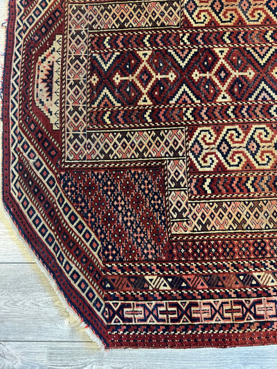 Antique 1890’s Turkoman Prayer Rug or Namazlyk 4’ x 5’2” by Rugistan - product image 3 for Resin Society