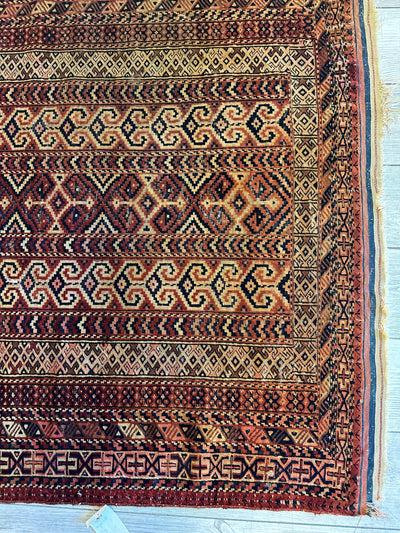 Antique 1890’s Turkoman Prayer Rug or Namazlyk 4’ x 5’2” by Rugistan - product image 4 for Resin Society