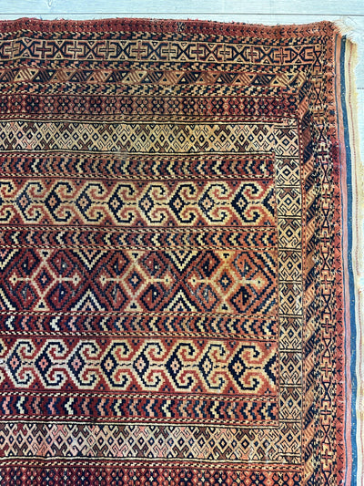Antique 1890’s Turkoman Prayer Rug or Namazlyk 4’ x 5’2” by Rugistan - product image 5 for Resin Society