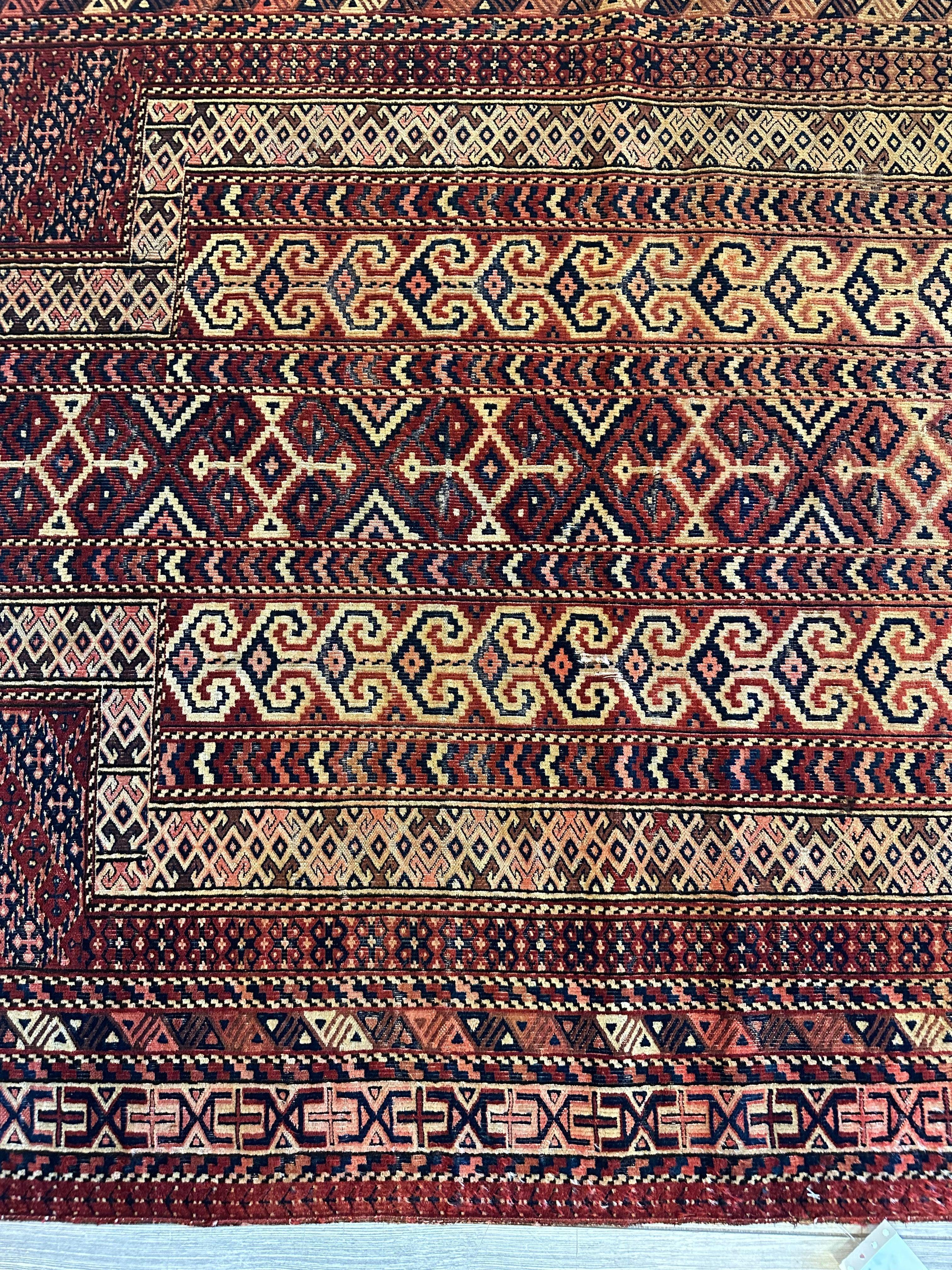 Antique 1890’s Turkoman Prayer Rug or Namazlyk 4’ x 5’2” by Rugistan - product image 7 for Resin Society