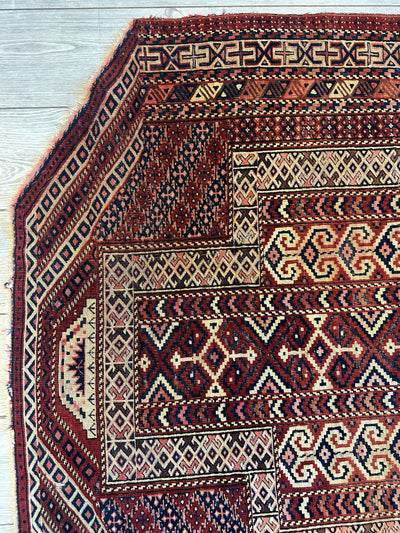 Antique 1890’s Turkoman Prayer Rug or Namazlyk 4’ x 5’2” by Rugistan - product image 9 for Resin Society