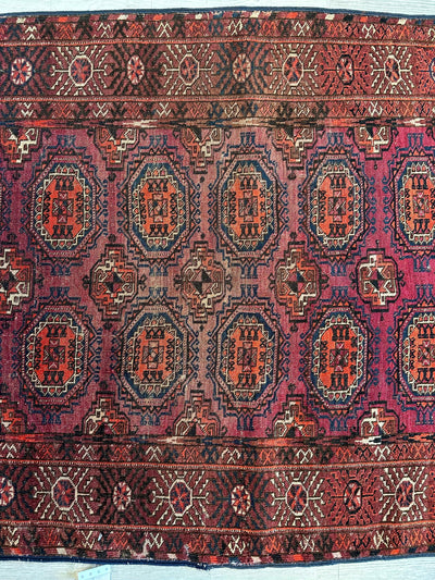 Antique 1910’s Tribal Turkoman Rug 3’ x 4’1”