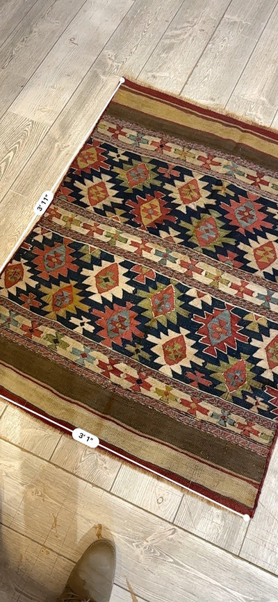 Antique 19th Century Caucasian Shahsavan Rug Rug 3’ x 4’ by Rugistan - product image 5 for Resin Society