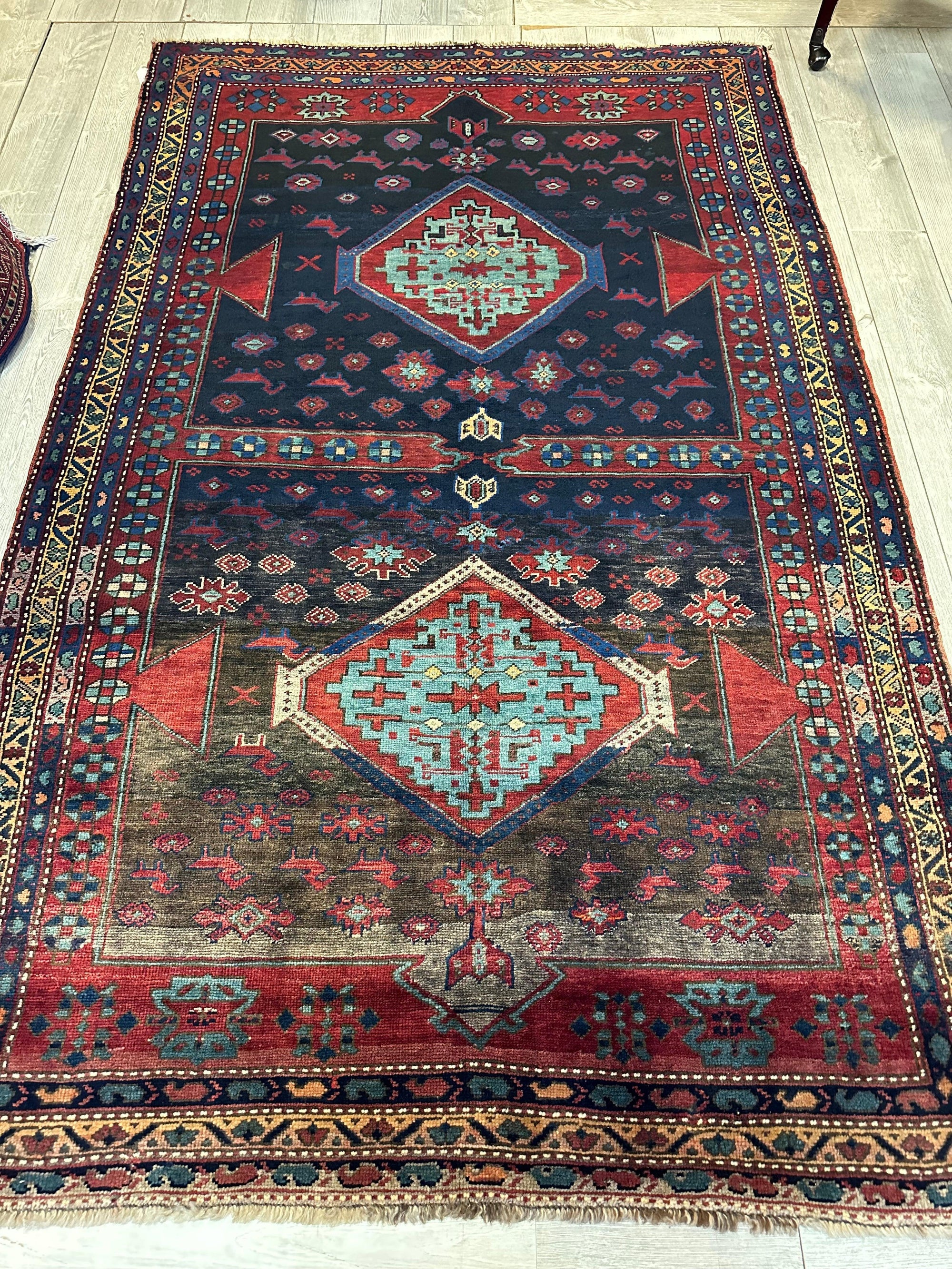 Antique 19th Century Handwoven Kazak Tribal Rug 5’ x 8’ by Rugistan - product image 12 for Resin Society