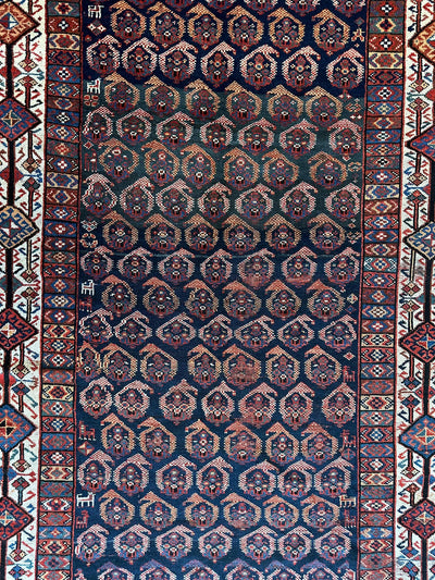 Antique All Over Paisley Kurdish Afshar Rug 4’5” x 8’11” by Rugistan - product image 2 for Resin Society