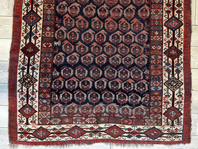 Antique All Over Paisley Kurdish Afshar Rug 4’5” x 8’11” by Rugistan - product image 4 for Resin Society