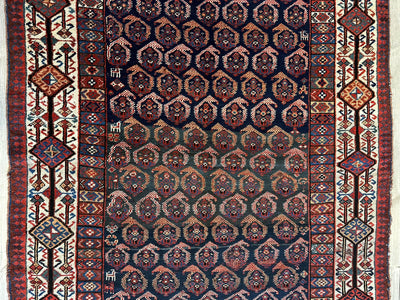 Antique All Over Paisley Kurdish Afshar Rug 4’5” x 8’11” by Rugistan - product image 6 for Resin Society