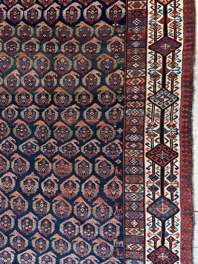 Antique All Over Paisley Kurdish Afshar Rug 4’5” x 8’11” by Rugistan - product image 7 for Resin Society