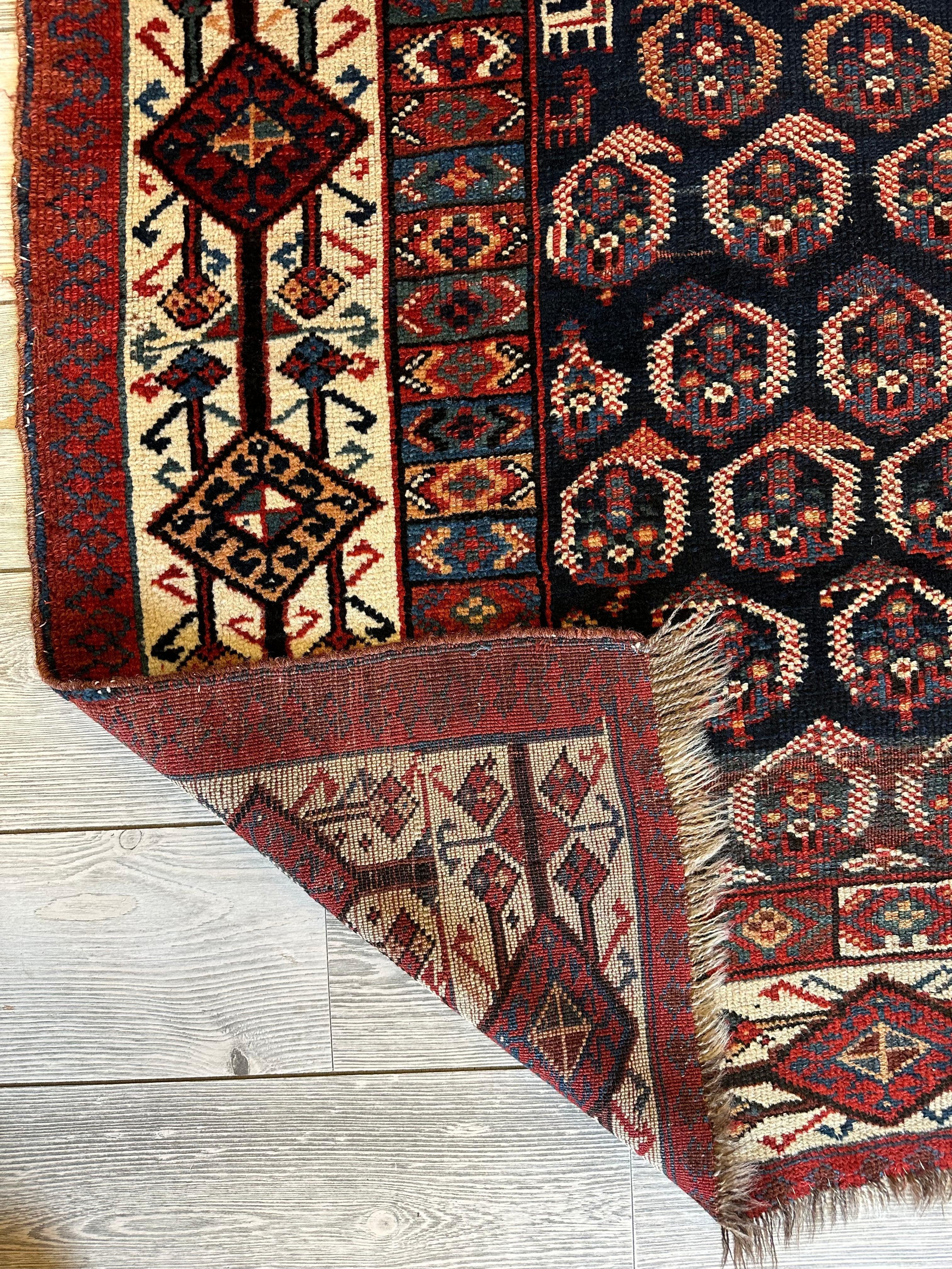 Antique All Over Paisley Kurdish Afshar Rug 4’5” x 8’11” by Rugistan - product image 9 for Resin Society