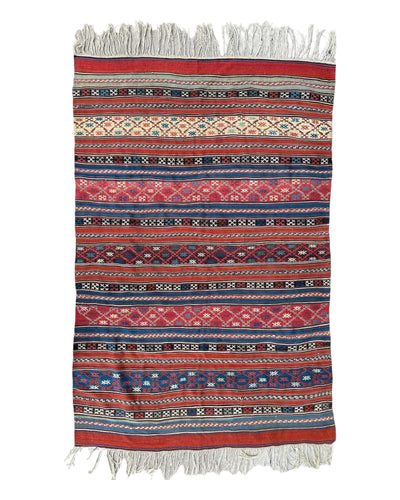Antique Caucasian Shahsavan Soumak Rug 4’9” x 7’4” by Rugistan - main product image for Resin Society