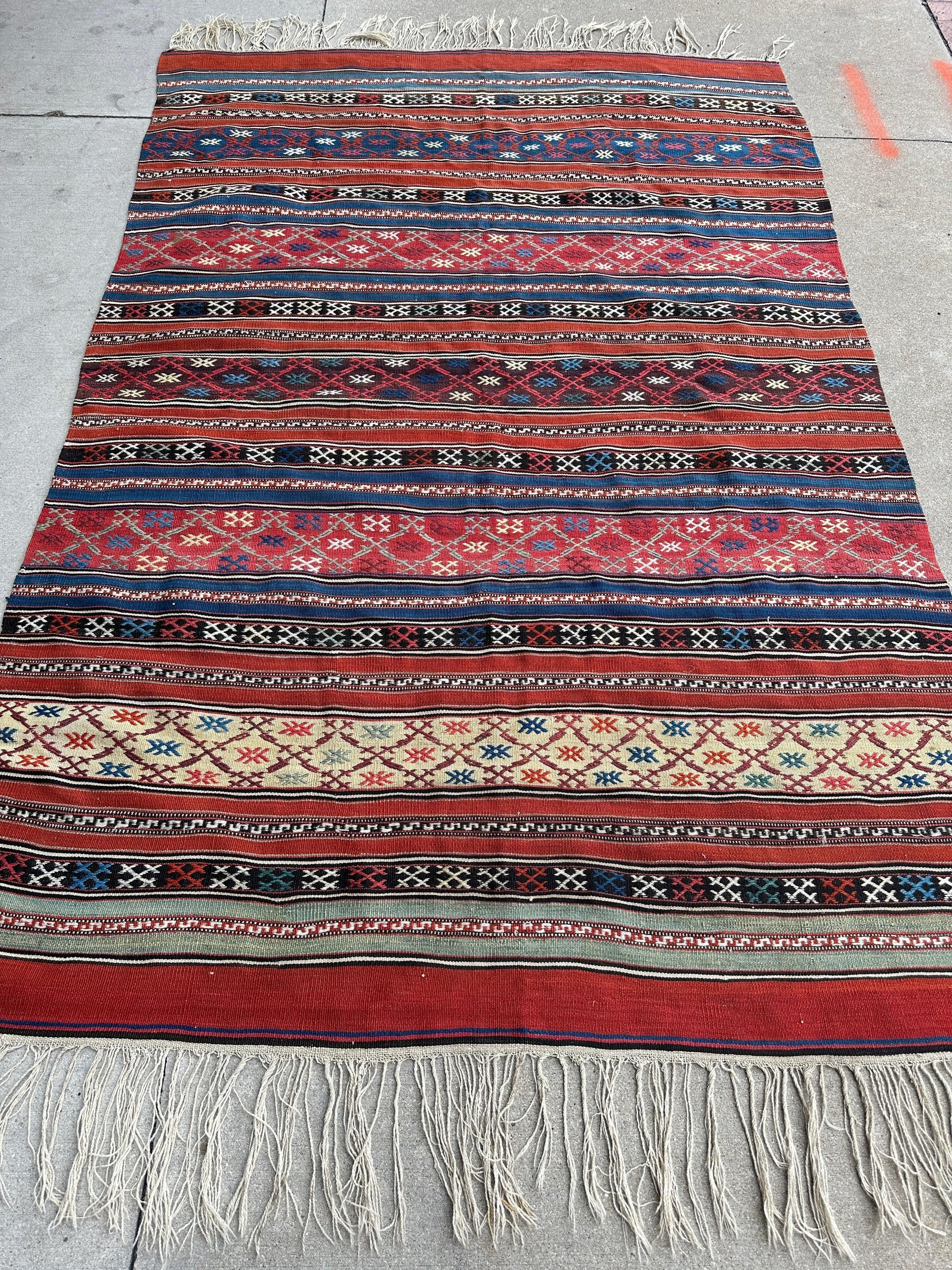 Antique Caucasian Shahsavan Soumak Rug 4’9” x 7’4” by Rugistan - product image 2 for Resin Society