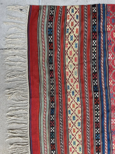 Antique Caucasian Shahsavan Soumak Rug 4’9” x 7’4” by Rugistan - product image 6 for Resin Society