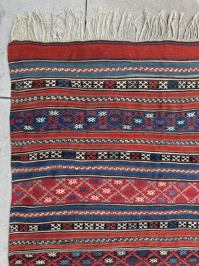 Antique Caucasian Shahsavan Soumak Rug 4’9” x 7’4” by Rugistan - product image 7 for Resin Society