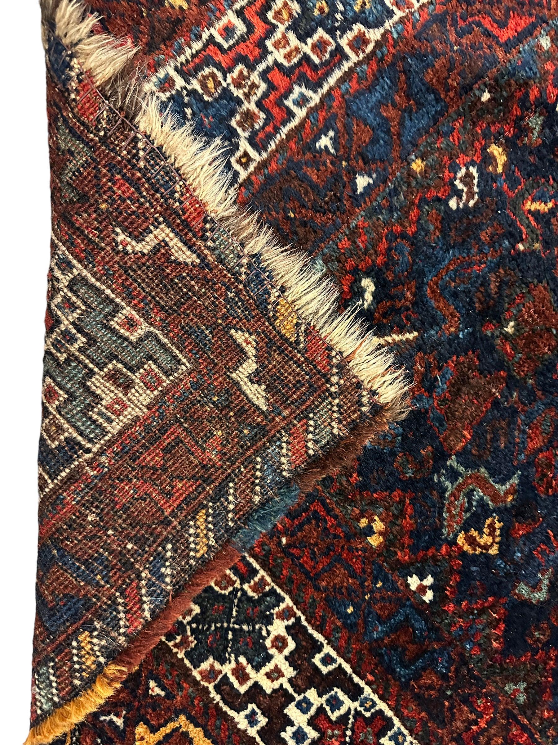 Antique Persian Khamseh Tribal Rug 4' x 5’10” by Rugistan - product image 11 for Resin Society