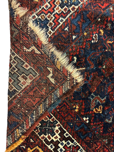 Antique Persian Khamseh Tribal Rug 4' x 5’10” by Rugistan - product image 11 for Resin Society