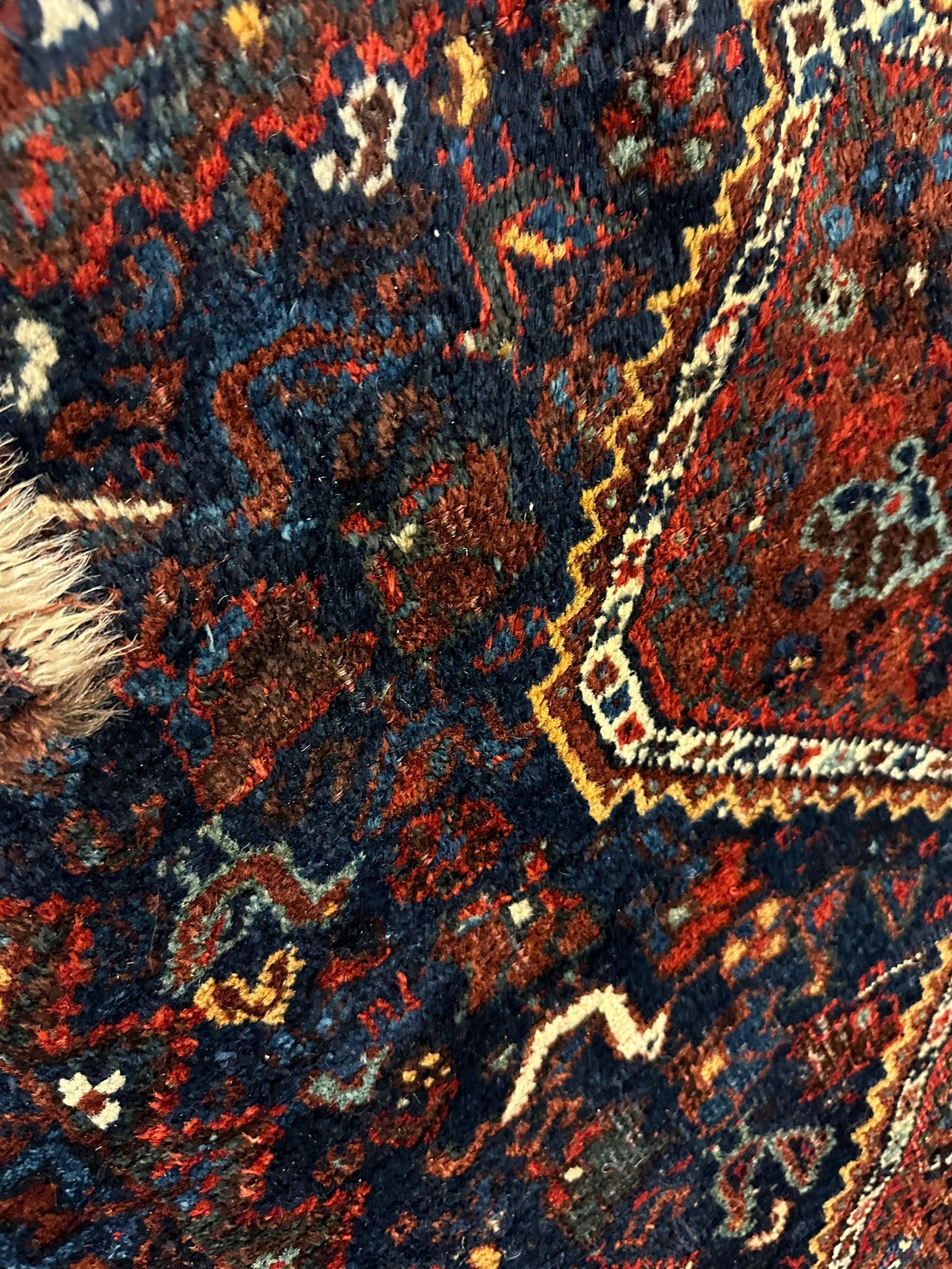 Antique Persian Khamseh Tribal Rug 4' x 5’10” by Rugistan - product image 12 for Resin Society