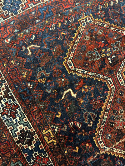 Antique Persian Khamseh Tribal Rug 4' x 5’10” by Rugistan - product image 2 for Resin Society
