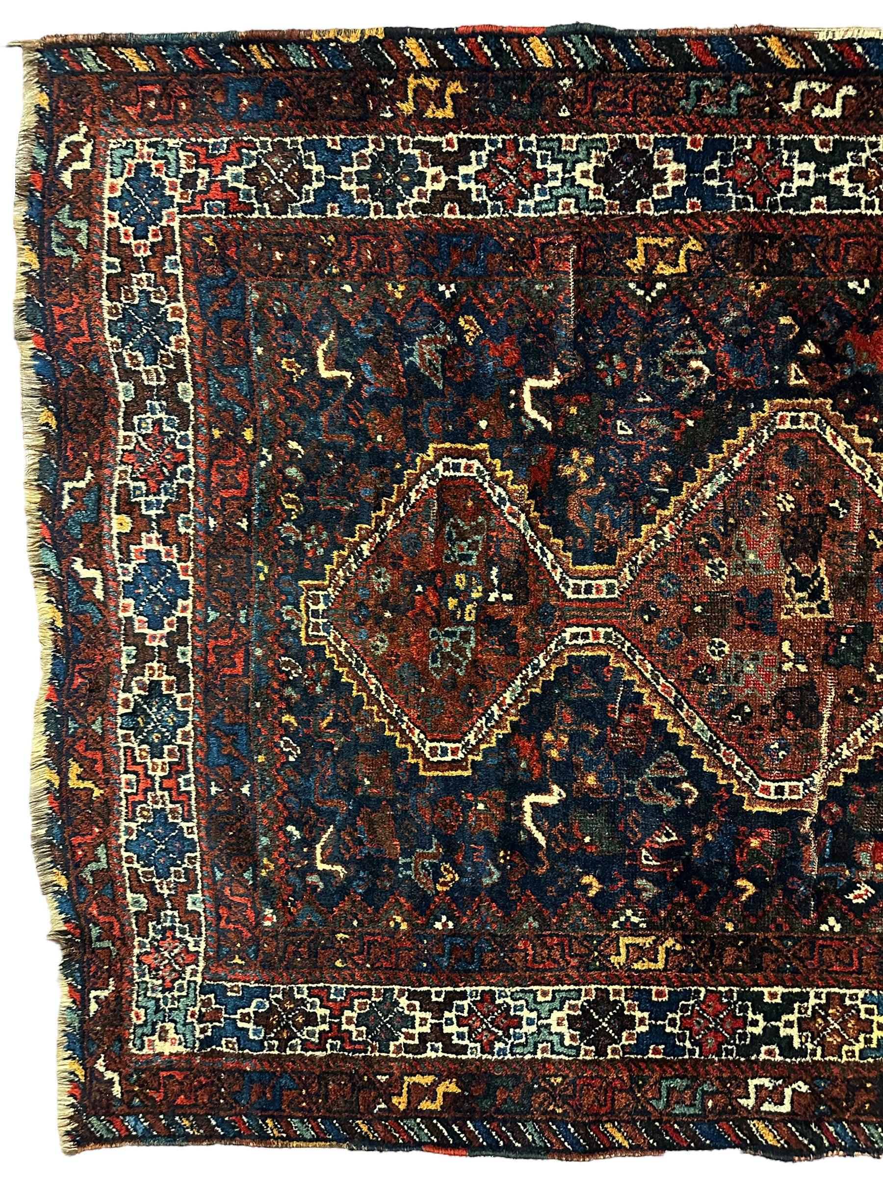 Antique Persian Khamseh Tribal Rug 4' x 5’10” by Rugistan - product image 3 for Resin Society