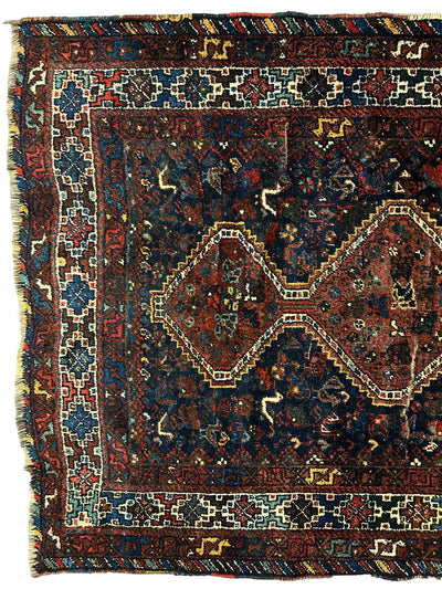 Antique Persian Khamseh Tribal Rug 4' x 5’10” by Rugistan - product image 3 for Resin Society