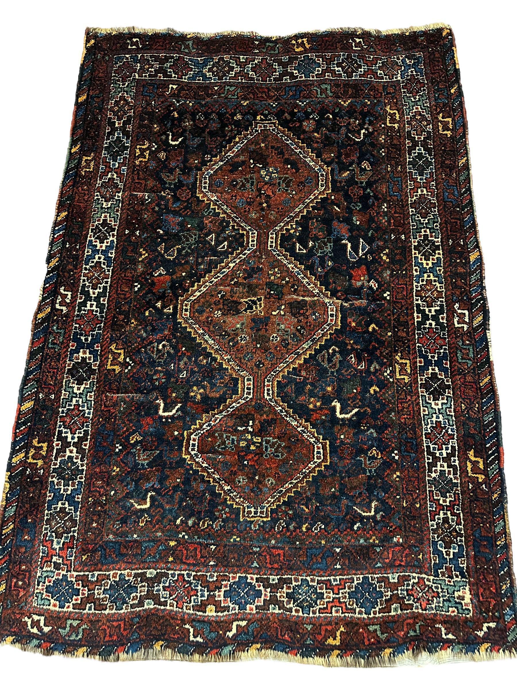 Antique Persian Khamseh Tribal Rug 4' x 5’10” by Rugistan - product image 6 for Resin Society