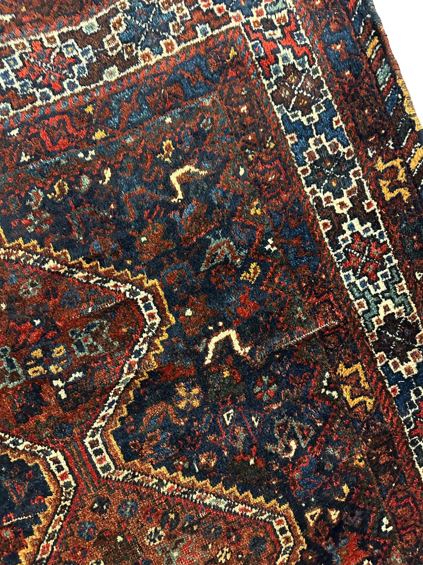 Antique Persian Khamseh Tribal Rug 4' x 5’10” by Rugistan - product image 9 for Resin Society