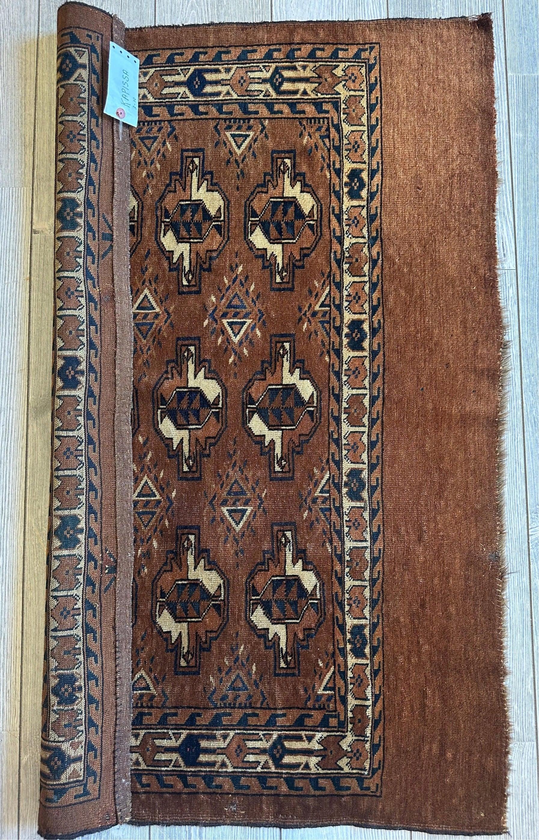 Antique Tekke Yomud Yomut Saryk Chuval Rug Bag Face by Rugistan - main product image for Resin Society