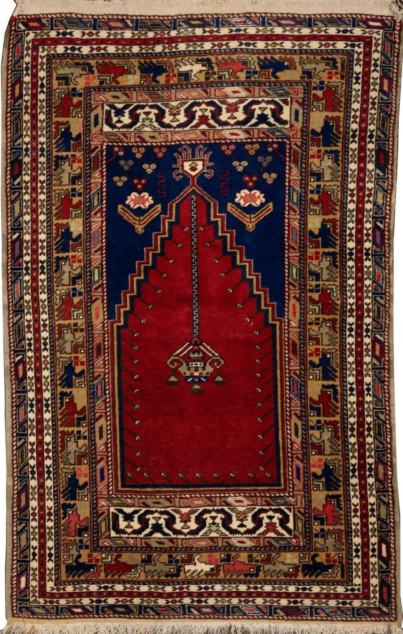 Vintage Turkish Wool Prayer Rug 4x6 by Rugistan - main product image for Resin Society