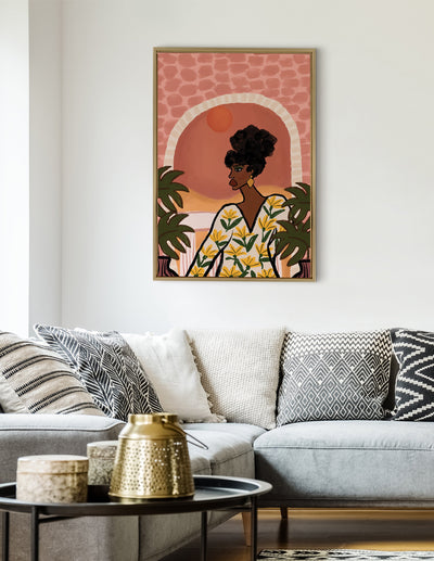 Sylvie Desert Wanderer Lady Framed Canvas by kateandlaurel - product image 13 for Resin Society