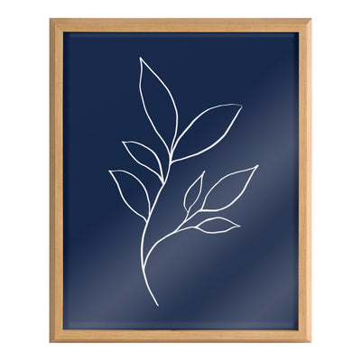 Blake Modern Blue Botanical Line Sketch Print 3 Framed Printed Glass by by kateandlaurel - product image 2 for Resin Society