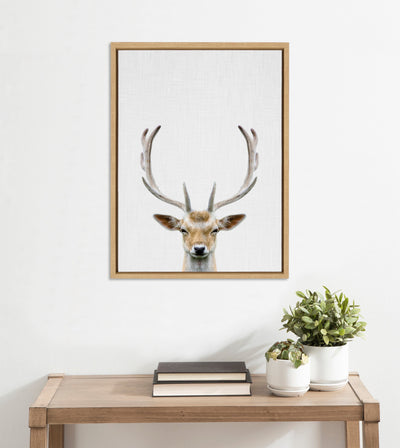 Sylvie Deer Color Framed Canvas by Simon Te of Tai Prints
