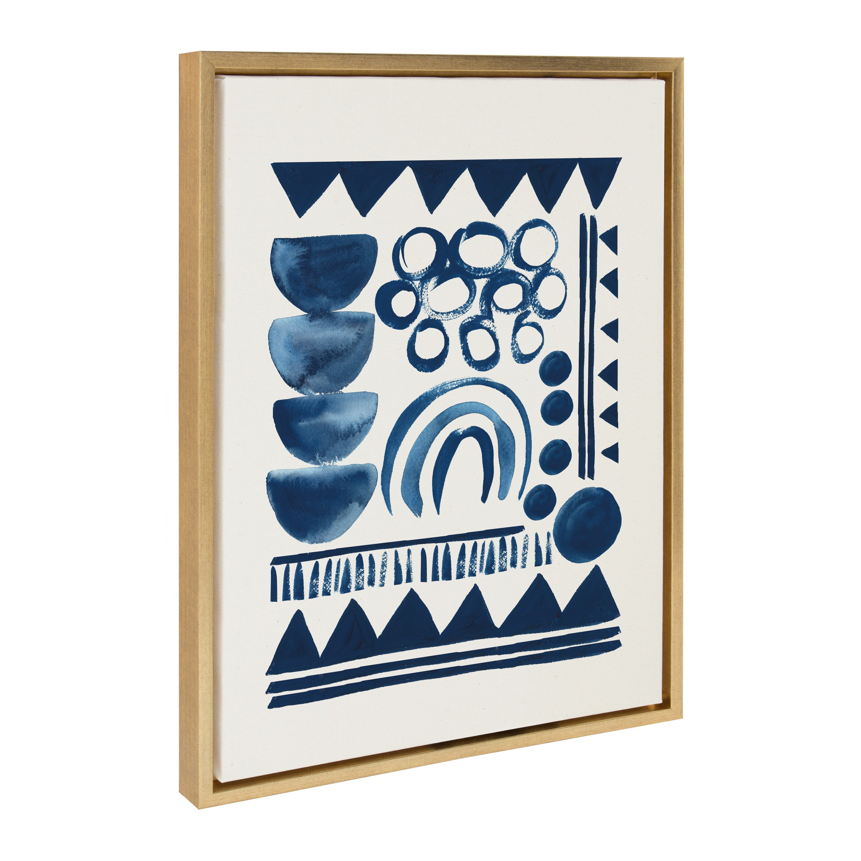 Sylvie 858 Indigo Abstract Framed Canvas by kateandlaurel - product image 2 for Resin Society