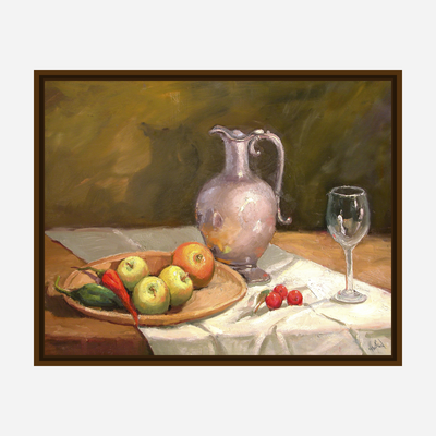 Apples on Table Artist Enhanced Canvas Print by John Beard Collection - product image 7 for Resin Society