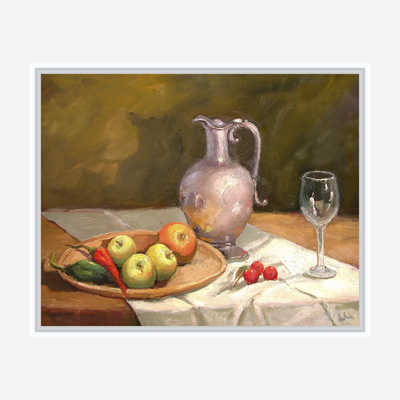 Apples on Table Artist Enhanced Canvas Print by John Beard Collection - product image 6 for Resin Society