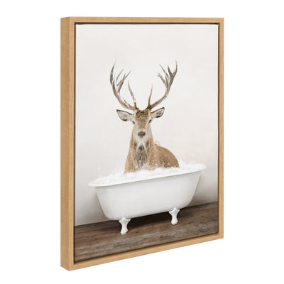 Sylvie Male Deer in Rustic Bath Framed Canvas by kateandlaurel - product image 19 for Resin Society