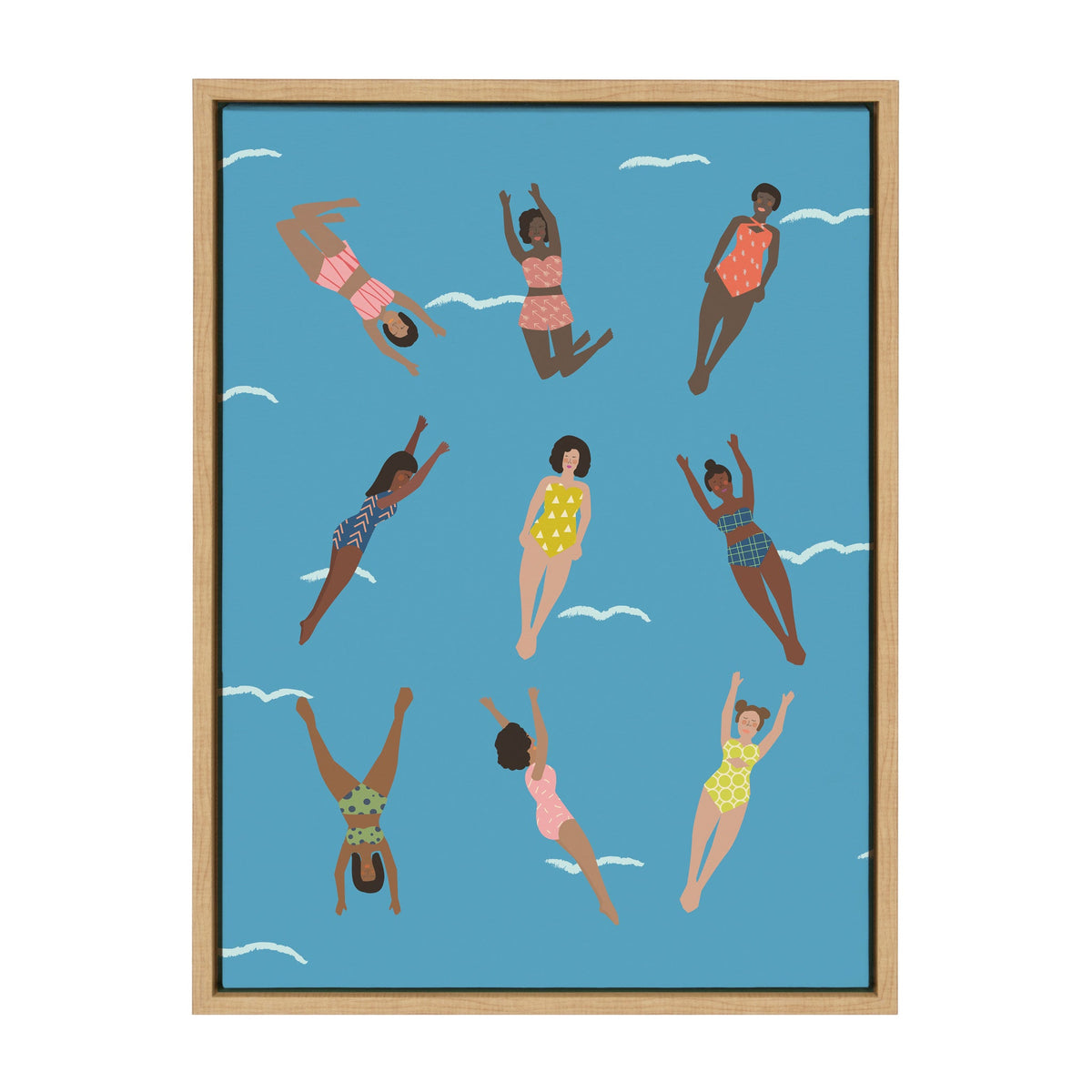 Sylvie Swimmers Framed Canvas by kateandlaurel - main product image for Resin Society