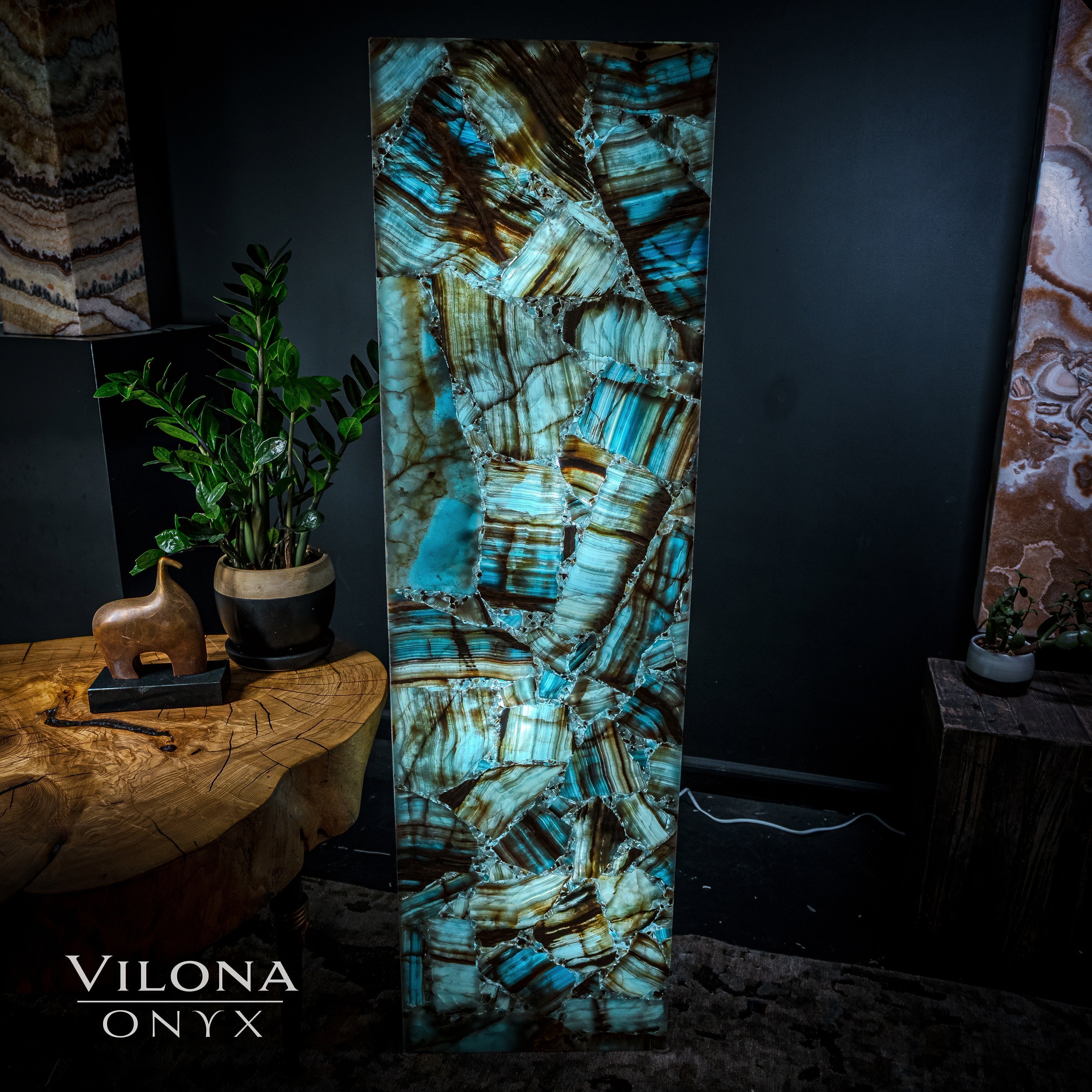 Argentina Blue Onyx Floor Lamp by Vilona Onyx - product image 5 for Resin Society